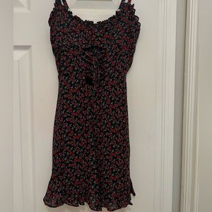 Reformation mini dress with corset front double lined size 0